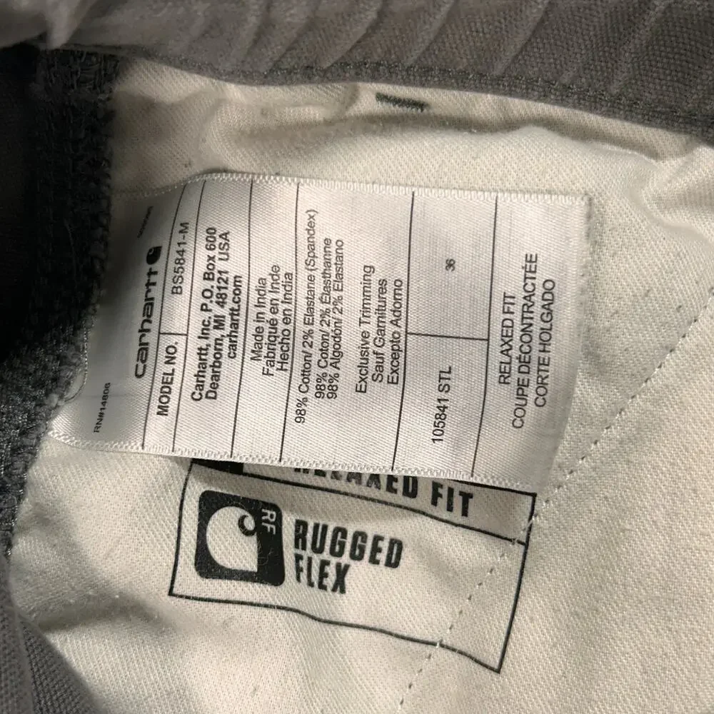 Carhartt Rugged Flex Canvas Utility Work Shorts Mens 36 Gray Relaxed Fit 8